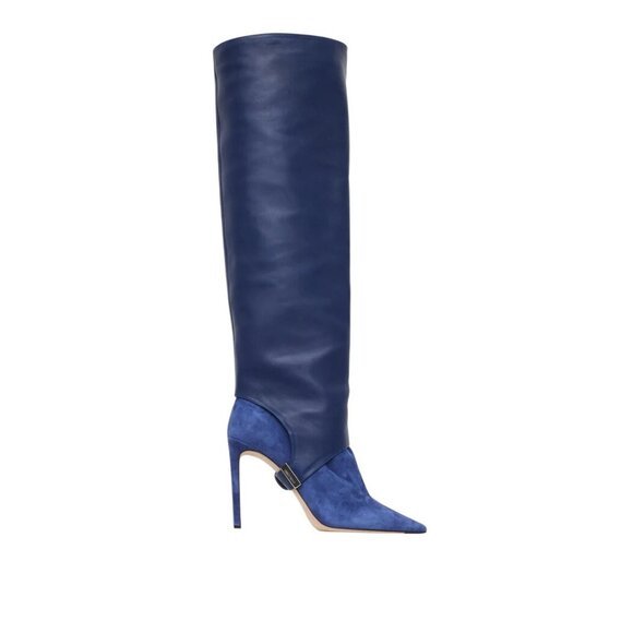Jimmy Choo Hurley Convertible Suede Boots in Blue - Picture 1 of 9